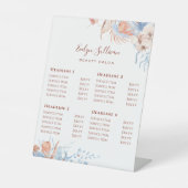 桃と青の熱帯価格リストのペデスタル記号 台座サイン (正面)