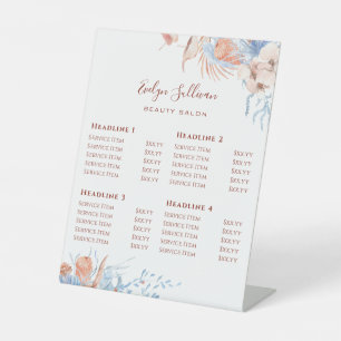 桃と青の熱帯価格リストのペデスタル記号 台座サイン