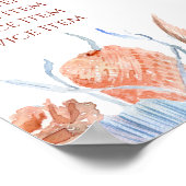 桃と青の熱帯価格リストポスター ポスター (角)