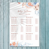 桃と青の熱帯価格リストポスター ポスター