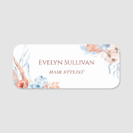 桃と青の熱帯名タグ 名札