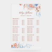 桃と青の熱帯性価格表 アクリルサイン (正面)