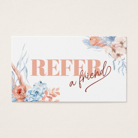 桃と青の熱帯紹介カード (正面)