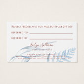 桃と青の熱帯紹介カード (裏面)