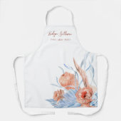 桃と青の熱帯美しいプロフェッショナルエプロン エプロン (正面)