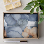 桃と青の花の切り離し 薄葉紙 (ギフト)