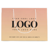桃と黄色のサマーカンパニーロゴビジネスカスタム ラージペーパーバッグ (正面)