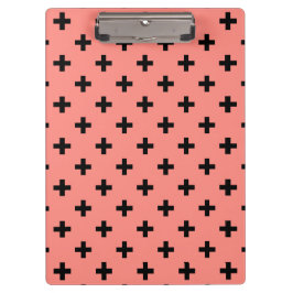 桃に黒いポルカ十字 クリップボード