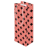 桃に黒いポルカ十字 ワインギフトバッグ (裏面アングル)
