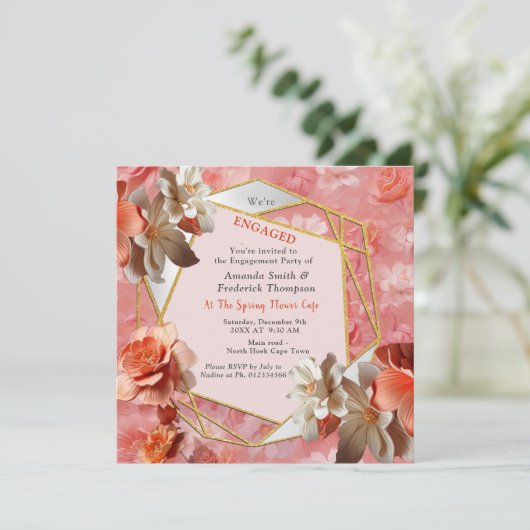 桃のうねりの花の柔らかい2024色 サンキューカード (スタンド正面)