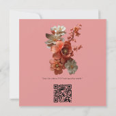 桃のうねりの花の柔らかい2024色 サンキューカード (裏面)