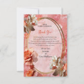 桃のうねりの花の柔らかい2024色 出欠カード (正面)