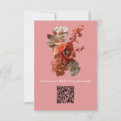 桃のうねりの花の柔らかい2024色 出欠カード (裏面)