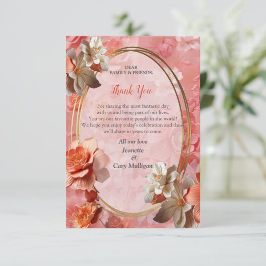 桃のうねりの花の柔らかい2024色 出欠カード (スタンド正面)