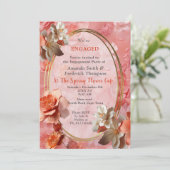 桃のうねりの花の柔らかい2024色 招待状 (スタンド正面)