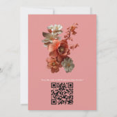 桃のうねりの花の柔らかい2024色 招待状 (裏面)