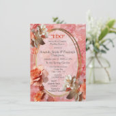 桃のうねりの花の柔らかい2024色 招待状 (スタンド正面)