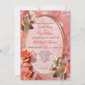 桃のうねりの花の柔らかい2024色 招待状 (正面)