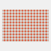 桃のうねり幾何学模様セット3 ラッピングペーパーシート (正面)