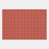 桃のうねり幾何学模様セット4 ラッピングペーパーシート (正面2)