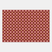 桃のうねり幾何学模様セット4 ラッピングペーパーシート (正面)