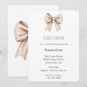 桃のしらゆり誕生日 招待状 (正面/裏面)