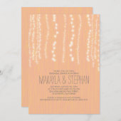 桃のひも素朴の明かりの紐，リハーサルディナー 招待状 (正面/裏面)