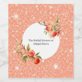 桃のように優雅な愛のブライダルシャワー ワインラベル (シングルラベル)