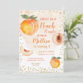 桃のように汗をかきながら　３歳の誕生日 招待状 (スタンド正面)