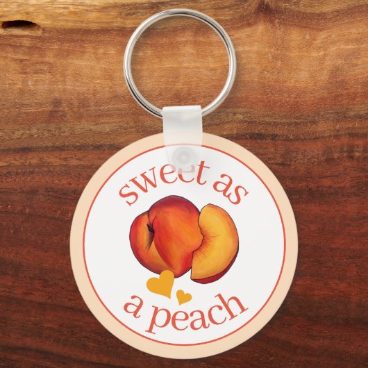 桃のように熟したグルジア桃の果実 キーホルダー (正面)