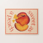 桃のように熟したグルジア桃の果実 ジグソーパズル (横)