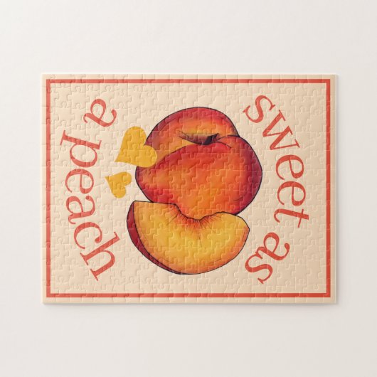 桃のように熟したグルジア桃の果実 ジグソーパズル (横)