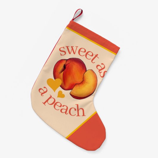 桃のように熟したグルジア桃の果実 スモールクリスマスストッキング (正面 (吊り時))