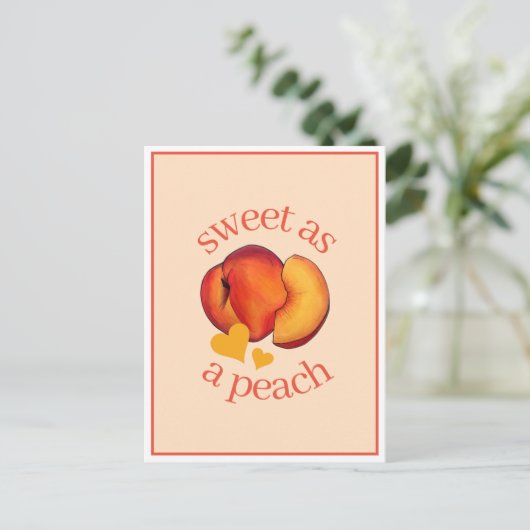 桃のように熟したグルジア桃の果実 ポストカード (スタンド正面)