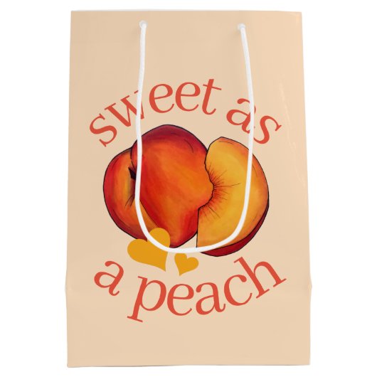 桃のように熟したグルジア桃の果実 ミディアムペーパーバッグ (裏面)