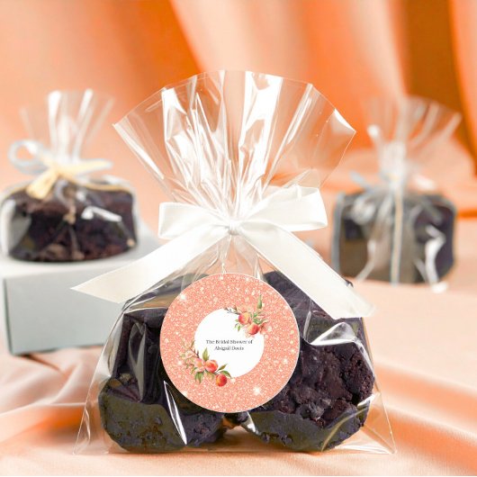 桃のように甘いエレガントな愛のブライズシャワー ラウンドシール