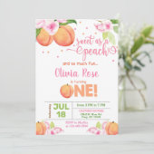 桃のように甘い女の子の誕生日招待状。 招待状 (スタンド正面)