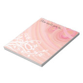 桃のらせん状フィリグリー&フラワーアートカスタム ノートパッド (回転)
