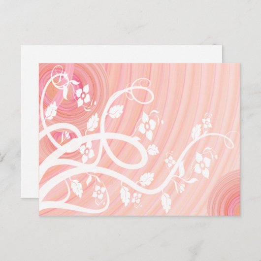 桃のらせん状、切り花と花すべての行事 ポストカード (正面/裏面)