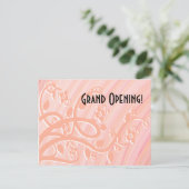 桃のらせん状、切り花と花カスタムの文字 ポストカード (スタンド正面)