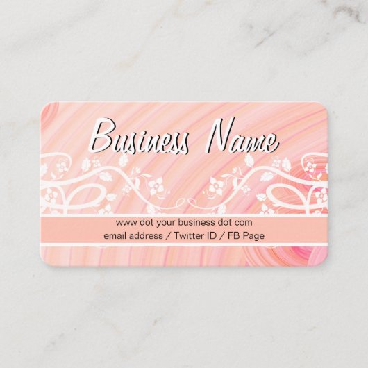 桃のらせん状、切り花 名刺 (正面)