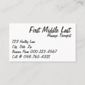 桃のらせん状、切り花 名刺 (裏面)