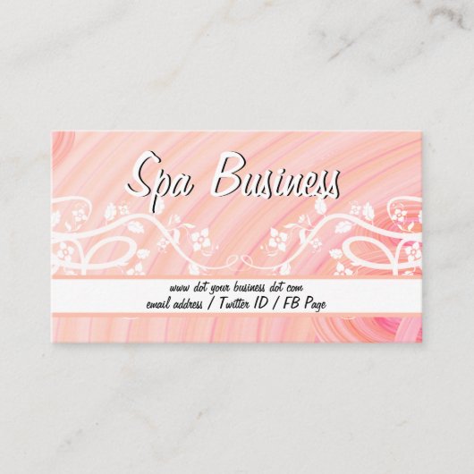 桃のらせん状、切り花 名刺 (正面)