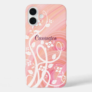 桃のらせん状、切り花 iPhone 16 PLUSケース