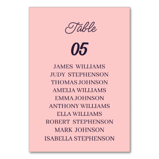 桃のカスタムウェディング テーブルナンバー (正面)