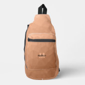 桃のグラデーション幾何学的メッシュパターンモノグラム スリングバッグ (正面)