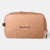 桃のグラデーション幾何学的メッシュパターンモノグラム ドップキット (正面)