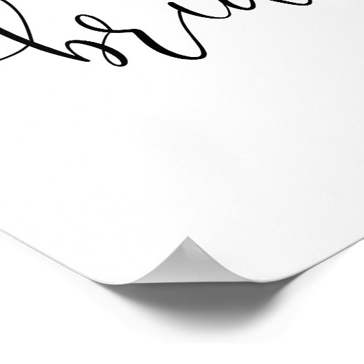 桃のグリーンと花のウェルカムサイン 結婚前のお祝い ポスター (角)