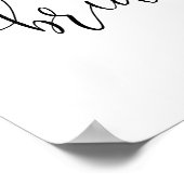 桃のグリーンと花のウェルカムサイン 花嫁のシャワー ポスター (角)