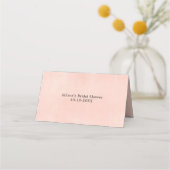 桃のグリーンと花のエレガントな名札 プレイスカード (裏面)